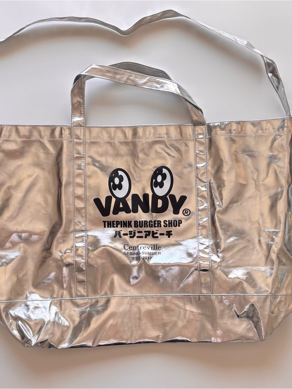 VANDY - Silver Metallic Tote Bag